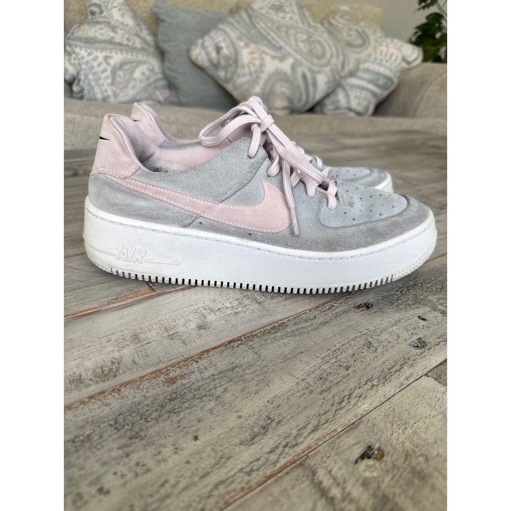 Nike Air Force 1 Sage Low Grey Pink Quartz Suede Platform AR5339-604 Womens 9.5 - Picture 2 of 8